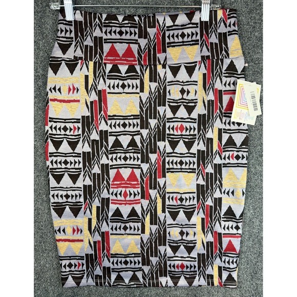 LuLaRoe Dresses & Skirts - Lularoe Aztec Geometric Medium Cassie Pencil Skirt Gray Boho Office NEW!